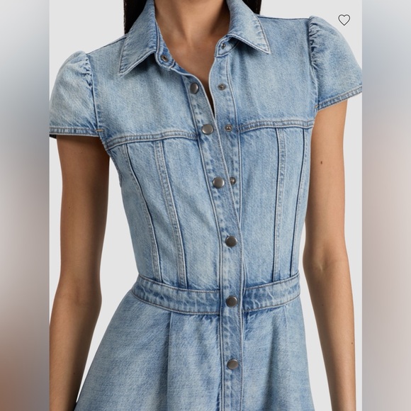 Alice and Olivia Patsy Denim Midi Dress - Picture 4 of 8